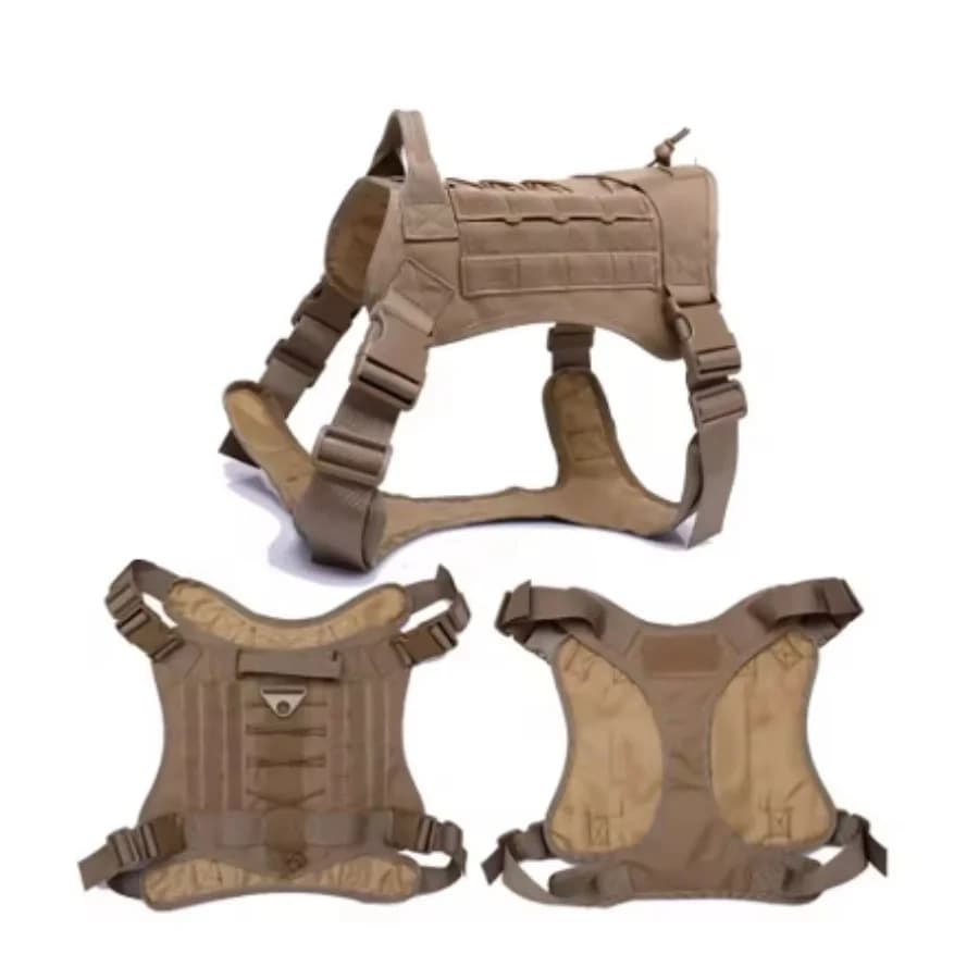 Imbracatura tattica per cani, gilet imbottito a sgancio rapido, imbracatura da addestramento regolabile in stile militare, attrezzatura da passeggio per cani all'aperto