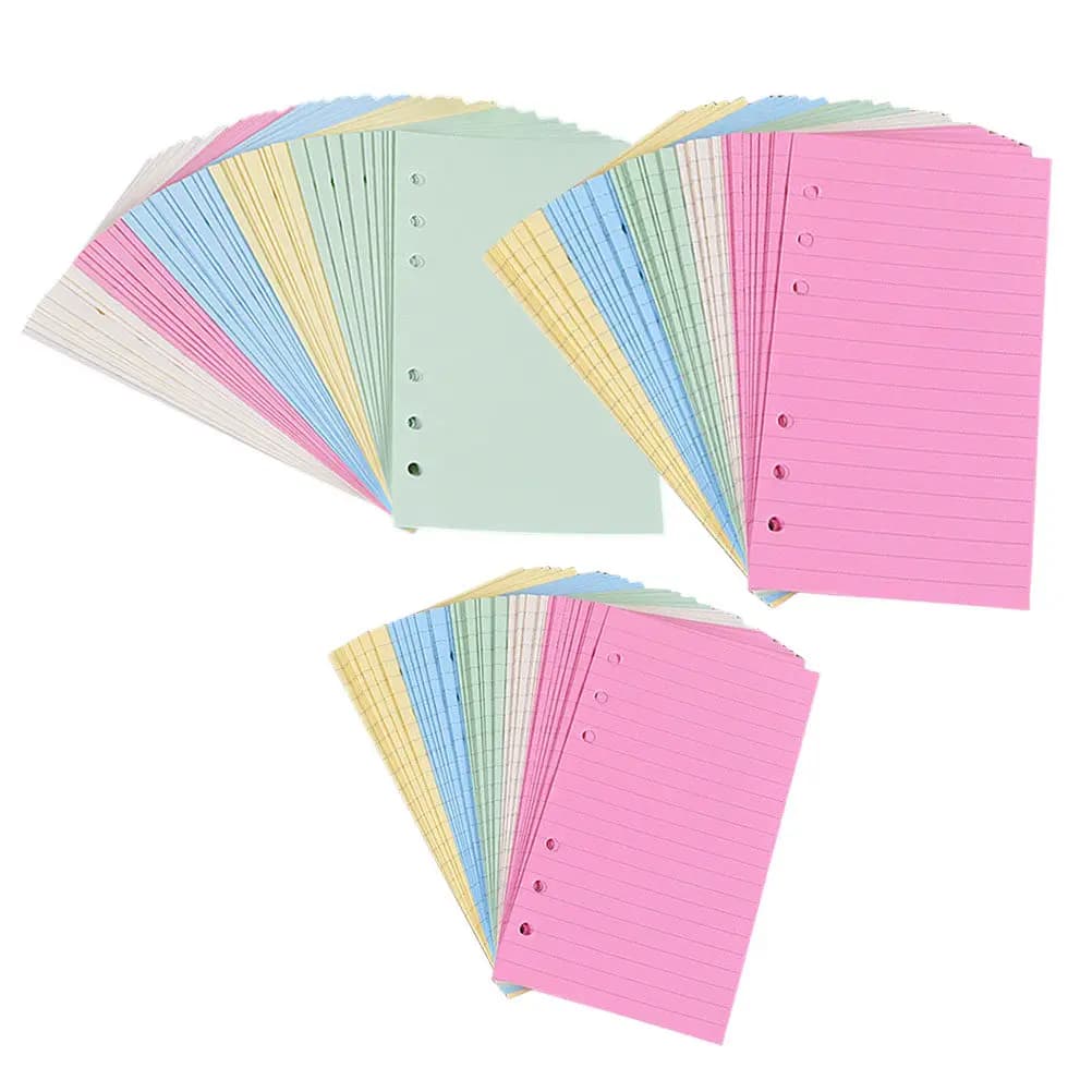 Loose Leaf Notebook Refills 6 Hole Punched Smooth Thick Paper for Fountain Pens Planner Binder Student Office Travel