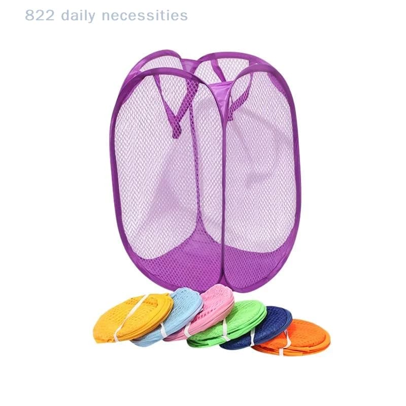 1PC Mesh Laundry Basket Foldable Small Dirty Storage Basket Livingroom Bedroom Change Clothes Basket Portable Business Travel