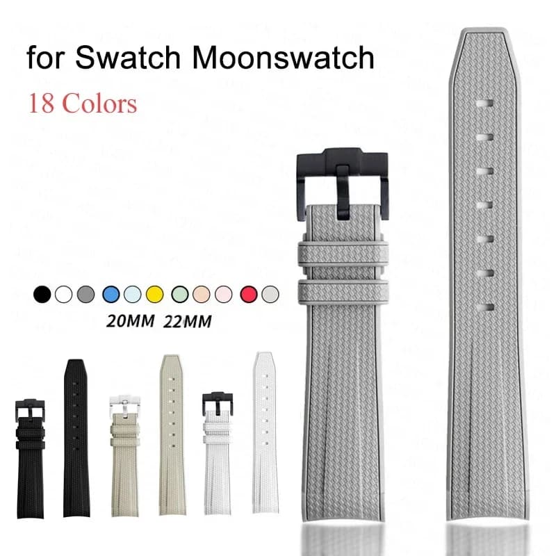 Silicone Strap for Swatch X Omega Moonswatch Stainless Steel Buckle 20mm 22mm Women's Soft Waterproof Replace Strap