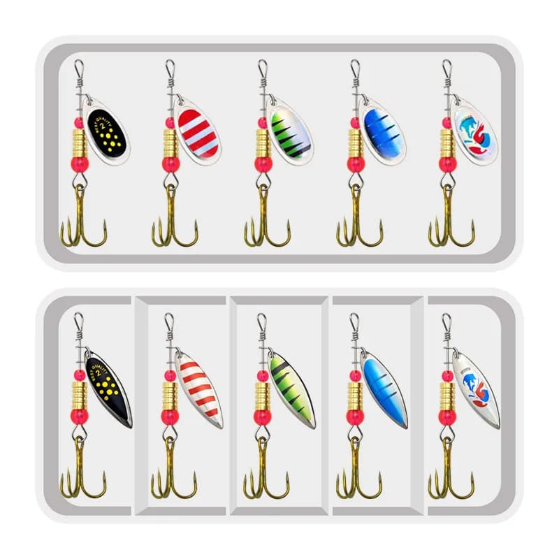 Rotating cots for fishing baits 10 pieces Kit baits 3.5 g Spin Bait Triple hooks