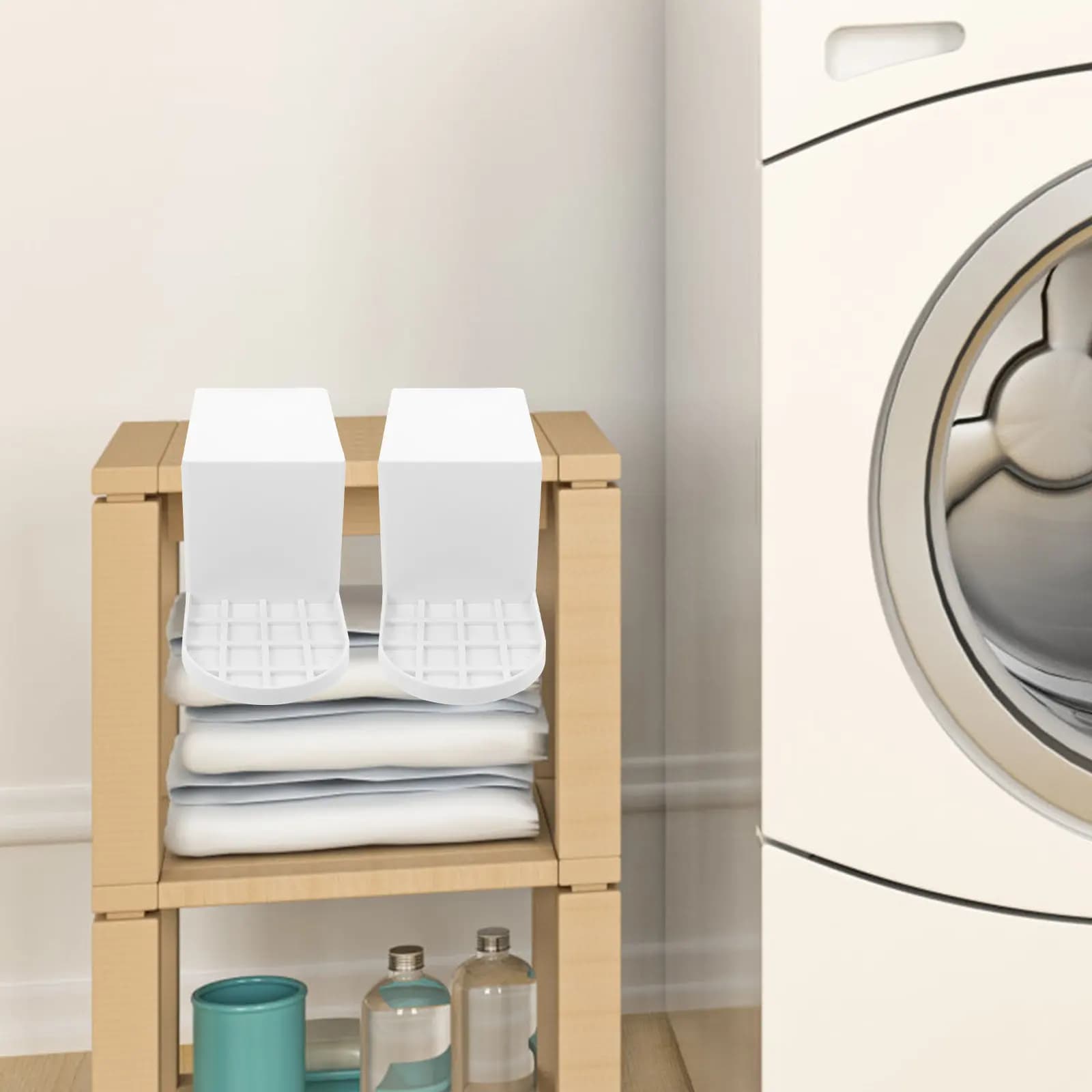 2 Pezzi Supporto in Plastica per Tazza Dosatrice e Raccoglitore di Gocce per Dispenser Sapone e Bocchette per Barattoli Ammorbidente, Adatto a Tutte le Tazze Dosatrici, Senza Perdite, Per Uso Domestico