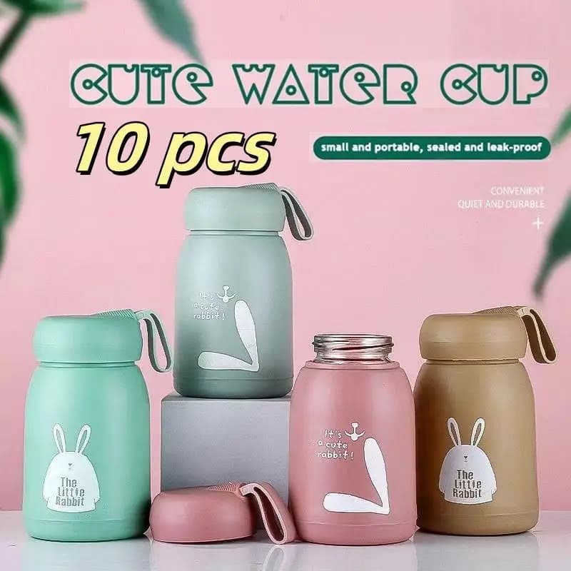 Set da 5/10 Bicchieri Termici a Forma di Coniglio, Tazza Souvenir in Vetro, Borraccia Antigoccia, Bicchiere per Bevande