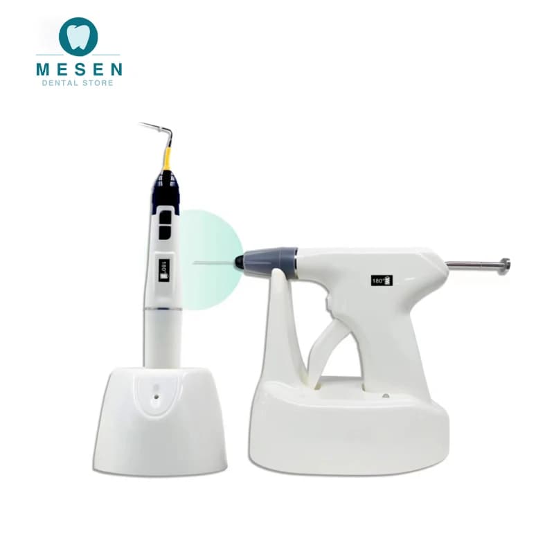 Dental Endo Obturation System 2-in-1 Hot Melt Filling Gun Pen LED LCD Display 4PCS Heating Tips Dentist Filling instrument