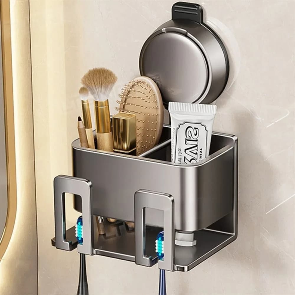 Suction Cup Toothbrush Storage Rack Wall-mounted Integrated Hook Electric Toothbrush Holder Rust-proof Reusable