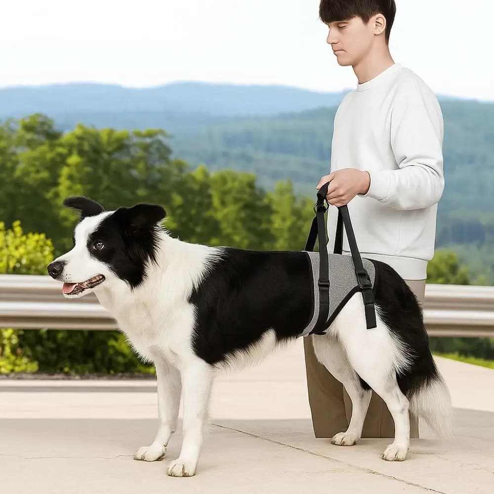 Imbracatura di Sollevamento per Cani Regolabile, Supporto Posteriore Staccabile e Confortevole per Animali Domestici, Maniglia Antiscivolo, Cinghie di Supporto per Zampe Posteriori, per Lesioni Articolari