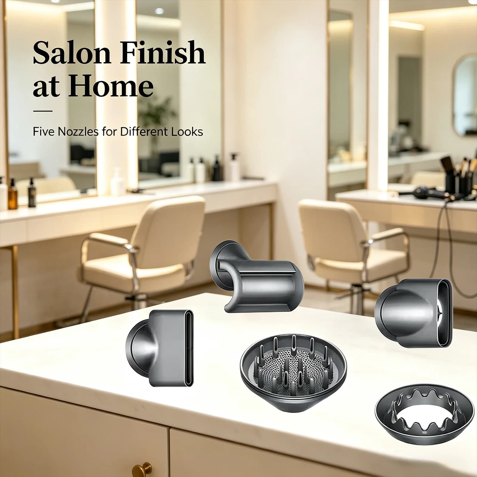 Magnetic Anti-Warping Flyaway Nozzle & Curly Hair Diffuser Compatible Attachments For Dyson Supersonic HD01 HD03 HD08 HD15