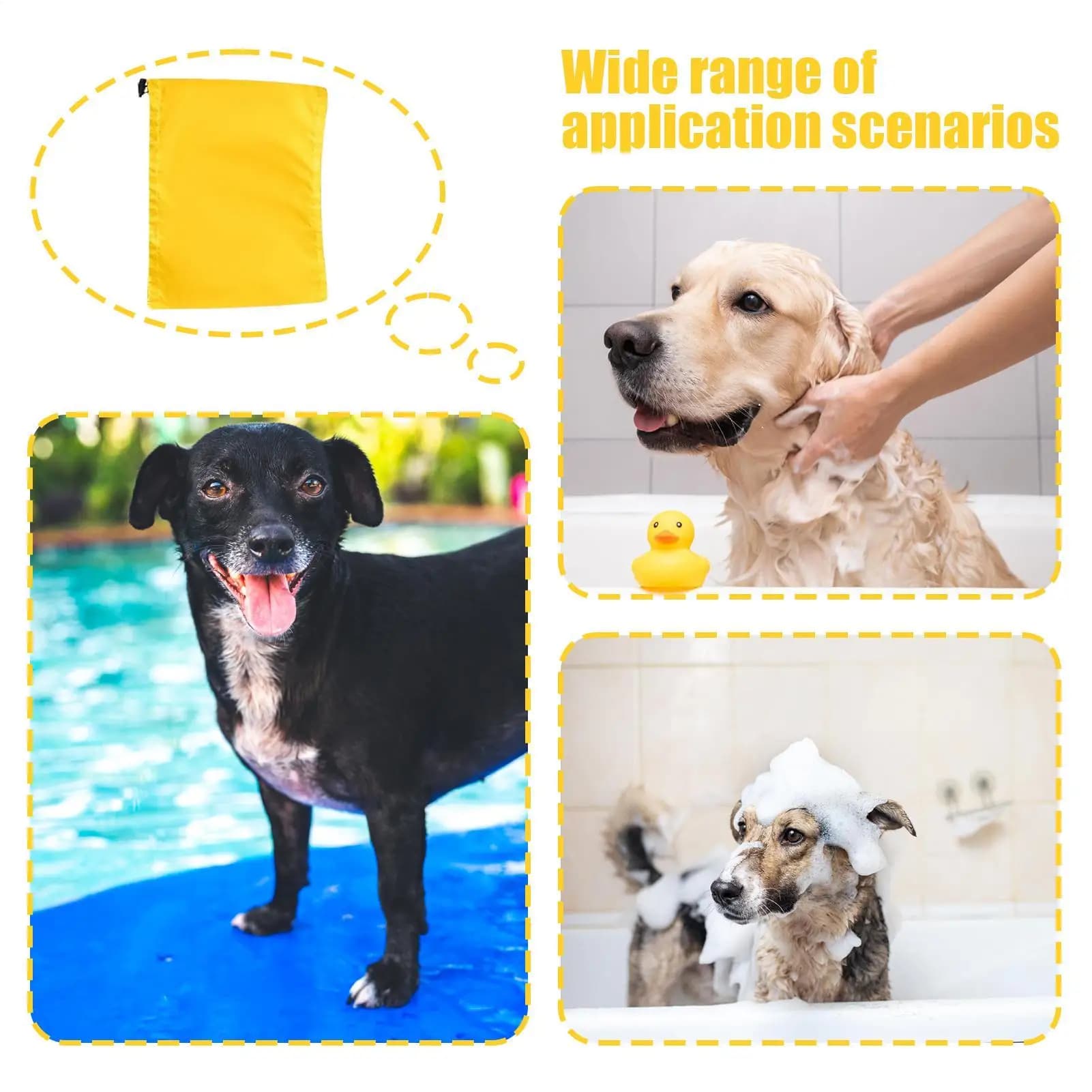 Waterproof Dog Ear Caps for Swimming Dog Ear Covers for Bathroom Dogs Protection Cover for Adjustable Head For Pet Toiletries Puppies All