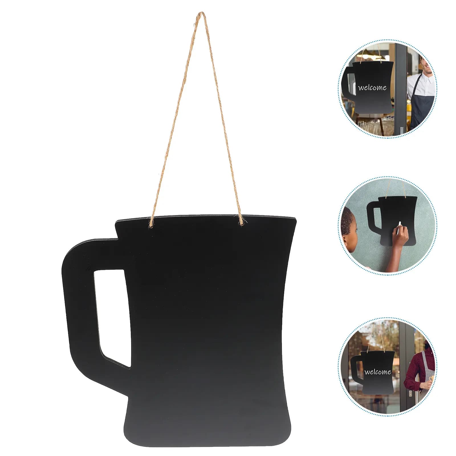 Lavagna in Legno a Forma di Boccale da Birra da Appendere per Messaggi, Insegna Decorativa per Caffetteria, Ristorante, Giardino, Casa