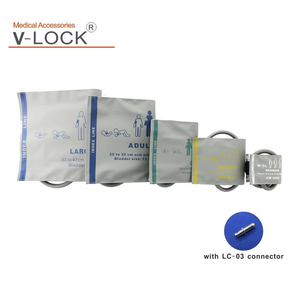 Reusable cuff for blood pressure, a faux leather tube for patient monitor Mindray