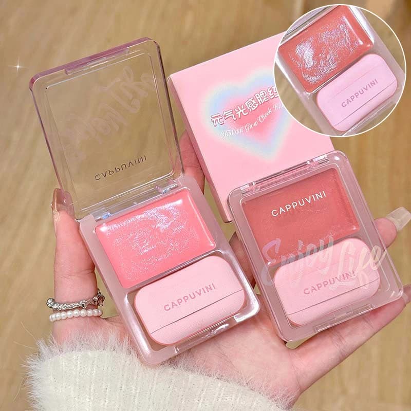 Cappuvini Palette Stick Multiuso Costruibile per Blush e Illuminante Effetto Luminoso e Vaporeoso per il Viso