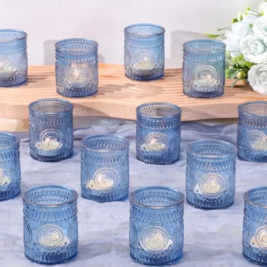 Set di 36 Portacandele Votive, Portacandele per Matrimoni, Centrotavola in Vetro per Decorazioni Domestiche