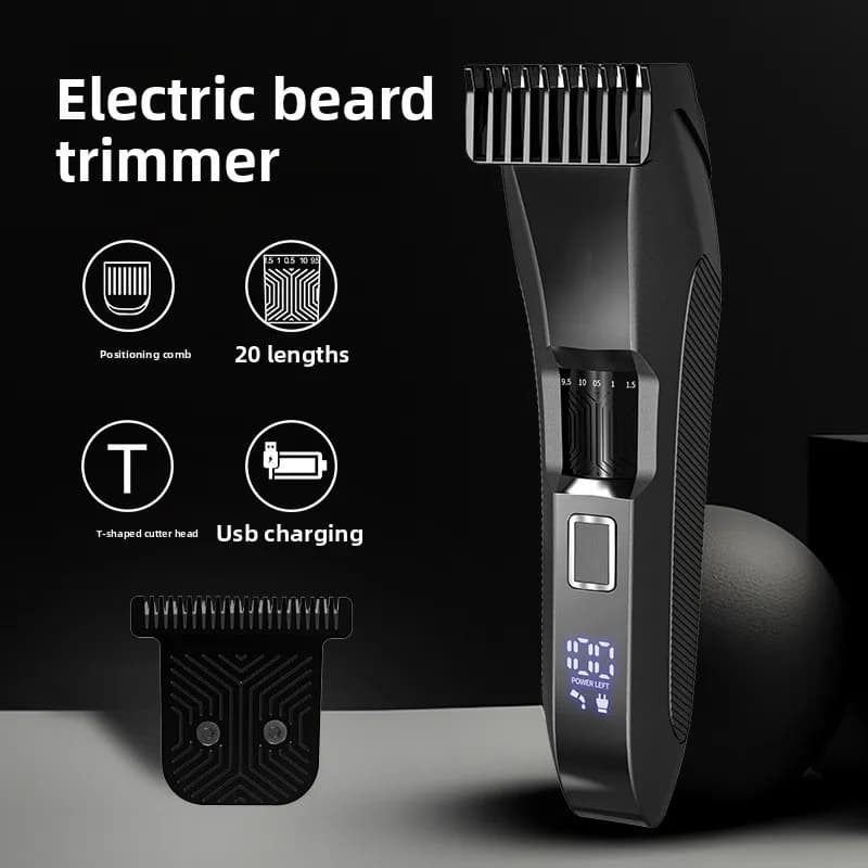Nuovo Regolabarba Ricaricabile, Trimmer per Peli del Corpo IPX7 Impermeabile, Rasoio Elettrico con Display Digitale Intelligente, USB