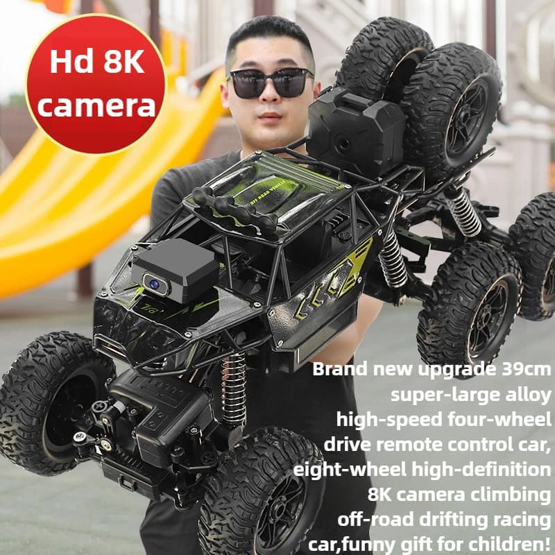 Macchinine RC 4WD in lega di grandi dimensioni Kawaii da 39 cm, modello di auto telecomandato, telecamera HD 8K a 8 ruote fuoristrada Rc Drift Car, giocattoli per ragazzi, regalo divertente