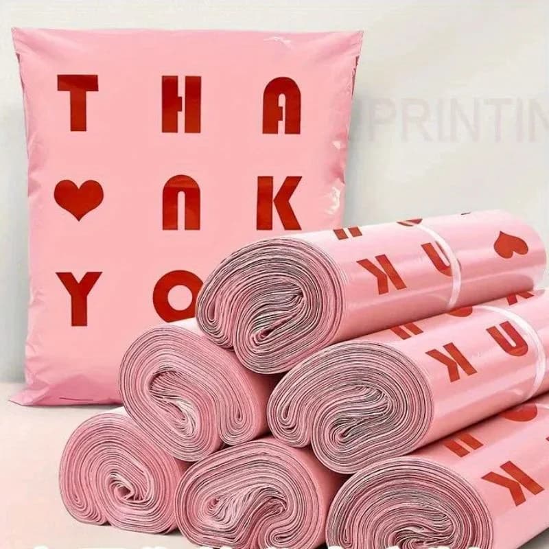 Borsa da imballaggio rosa Borsa per corriere spessa da 100 pezzi Borsa per la spesa durevole impermeabile per abbigliamento Logistica Confezione regalo Busta per posta