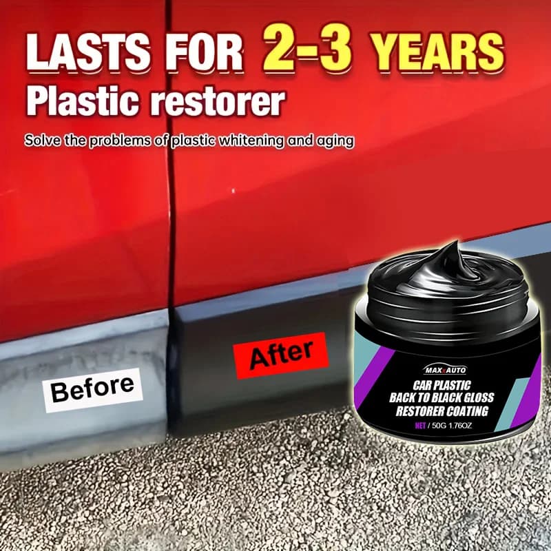 Rinnovatore per plastica auto effetto nero lucido, cera per rivitalizzazione interni auto in pelle e pannelli, agente lucidante e riparatore per auto