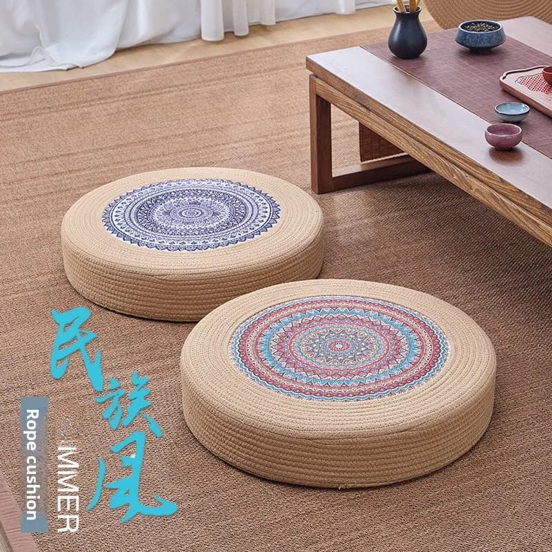 Thickened Zen Meditation Zafu Cushion Ethnic Style Floor Sitting Mat Tatami round High Cushion Home Decorative Fabric