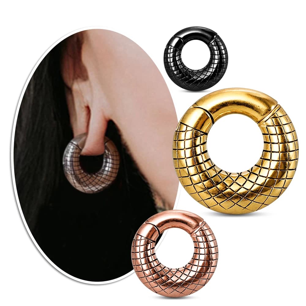 Large 6mm Elongated Ear Stretch Barrier, 2g Stainless Steel Ear Caps 316L Expander Hook Body Piercing Jewelry