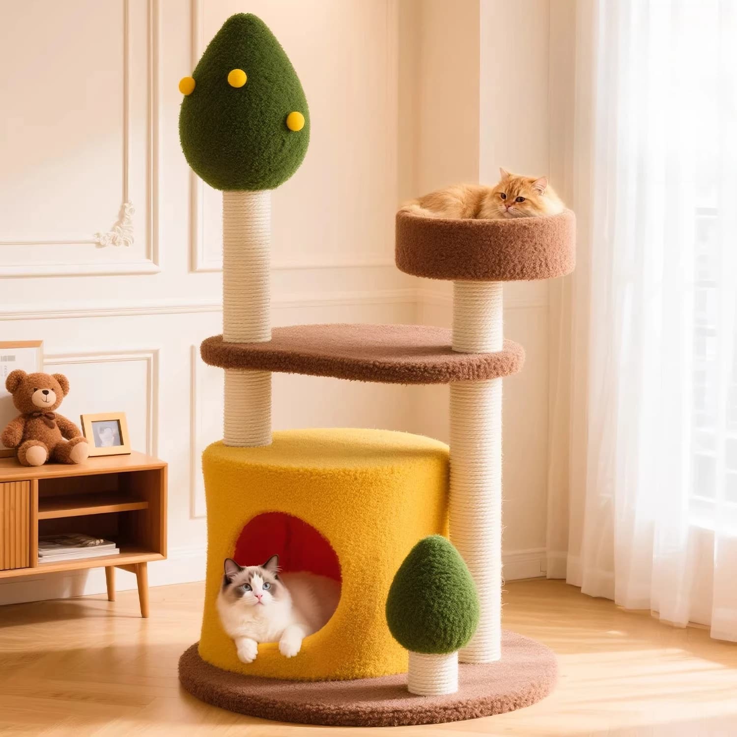 Torre per Gatti da Interno Moderna con Scale, Grande, con Tiragraffi e Tappetino Rascador De Gatos - Articoli per Animali Domestici