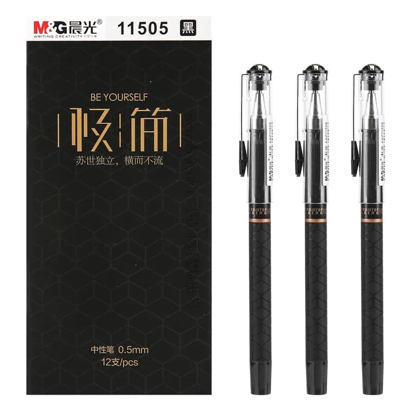 12 PZ M&G Serie Minimalista Penna Gel 0.5mm Ufficio Firma Penna Riunione Penna Studente AGP11505