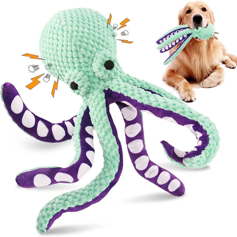 Toy for pet plush octopus, interactive sound, anti-demolition, company dog toy for large and small dogs