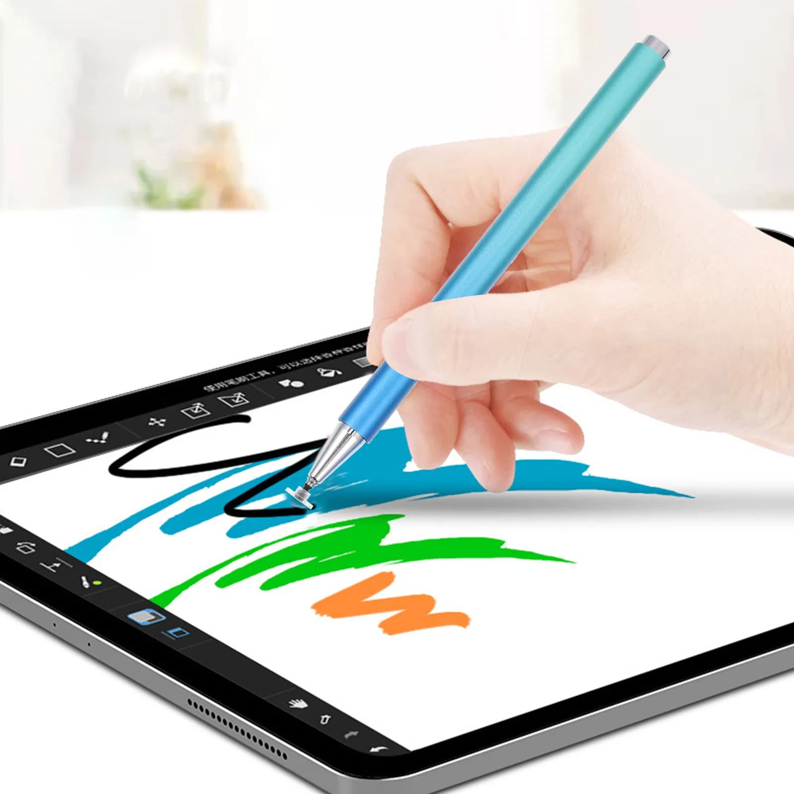 Penna Stilo in Lega di Alluminio Premium per Tablet e Smartphone, Schermi Capacitivi, Punta a Disco di Precisione, Scrittura Fluida, Disegno e Appunti