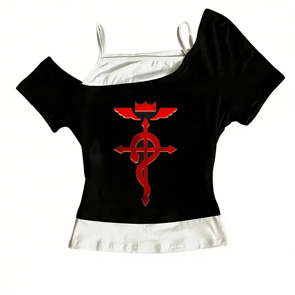 Full Metal Alchemist t-shirt women anime Vintage korean clothes Punk Digital Grunge Pop Culture Vintage anime Classic graphic