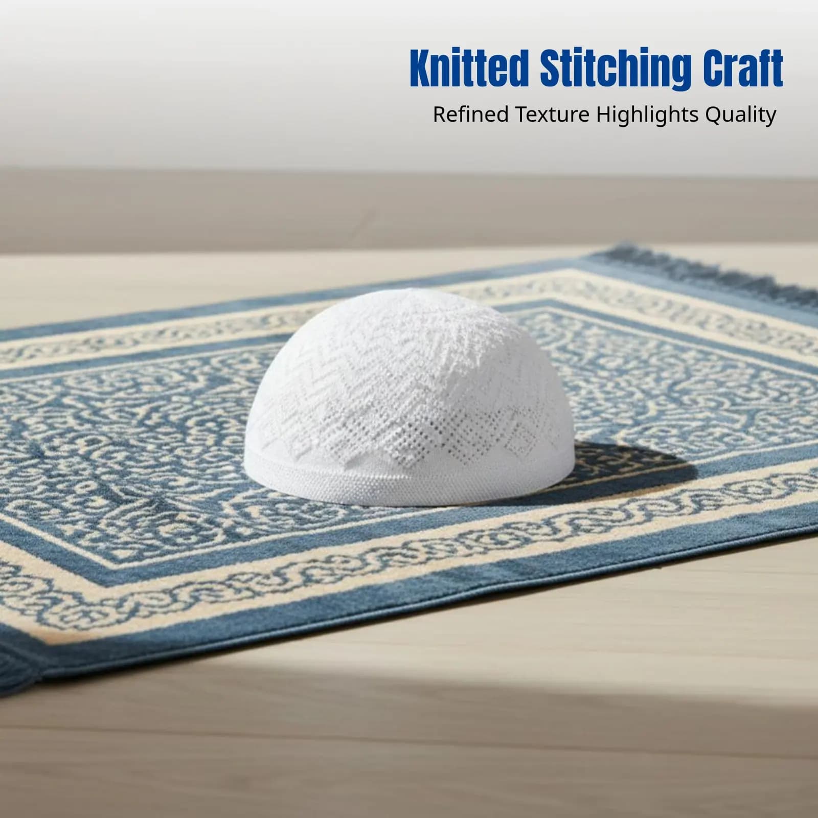 Kufi Hat in Network for Men, Knife, Simple Arab Style, Breathable, Comfortable, Muslim Prayer Hat for All Seasons