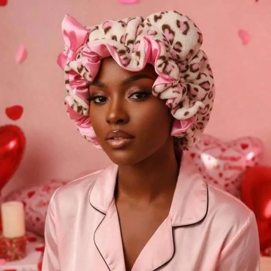 New Leopard Plush 3D Cat Ear Headband, Bow Hairband, Quick-Drying Hair Cap, Soft Sleeping Hat For Men Women
