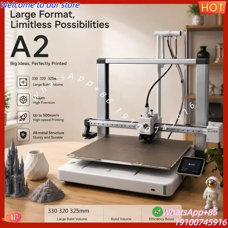 2026Hot Global Version Bamboo Lab A2L Combo High Speed 3D Printer Large Format Bed Auto Leveling