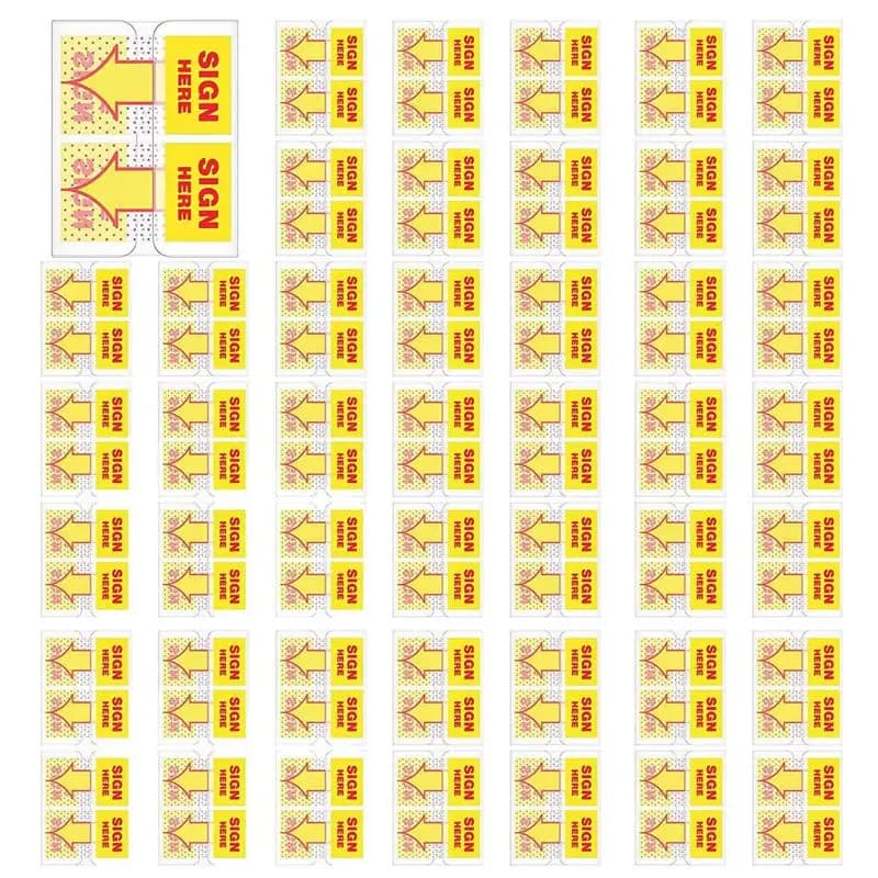 PORK-1200PCS Segnaposto Adesivi e Bandierine con Dispenser a Freccia, 1 Pollice (Giallo)