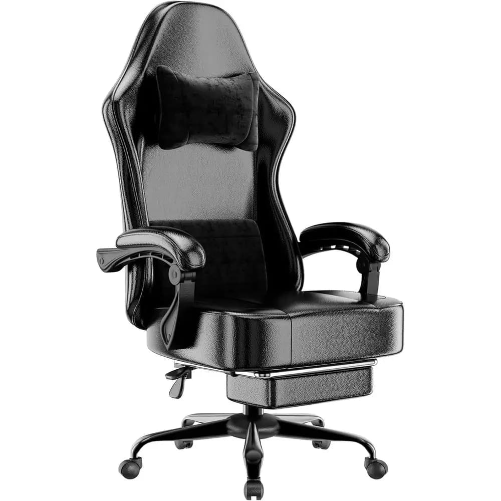 Sedia da Gaming Ergonomica in Pelle PU con Poggiapiedi, Comoda Sedia da Ufficio Reclinabile per Adulti e Utenti Intensivi, Supporto Lombare