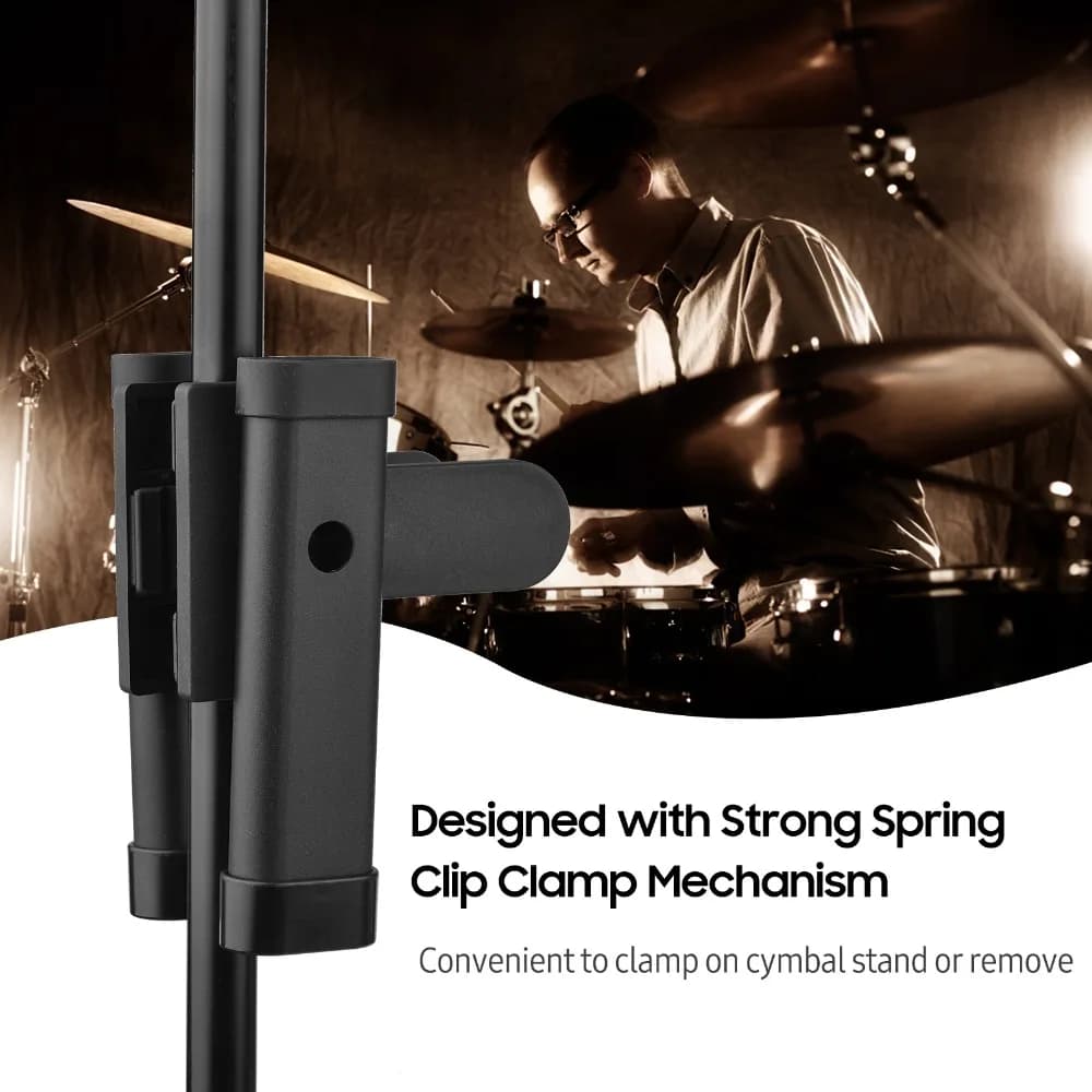 Premium Black Drumsticks Holder ABS Anti-Slip Rubber Pad Stick Holder Angle Adjustable Drumstick Double Holder For Drum Set