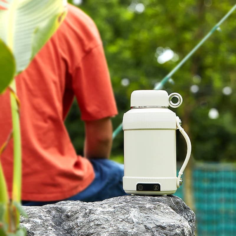 Bollitore Elettrico Portatile da 1,2L in Acciaio Inox 316 con Isolamento Sottovuoto, Controllo della Temperatura, per Uso Domestico e All'aperto