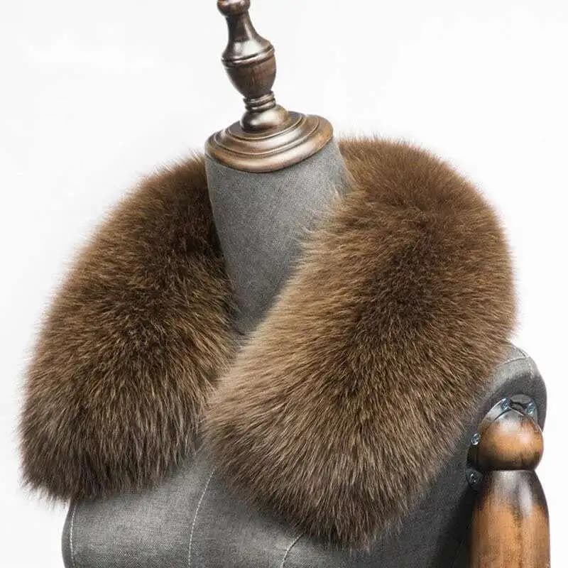 Sciarpa invernale in pelliccia di volpe naturale colletto quadrato per uomo sciarpe corte collo sciarpe spesse calde vera pelliccia di volpe scialle cappotto maschile decorare
