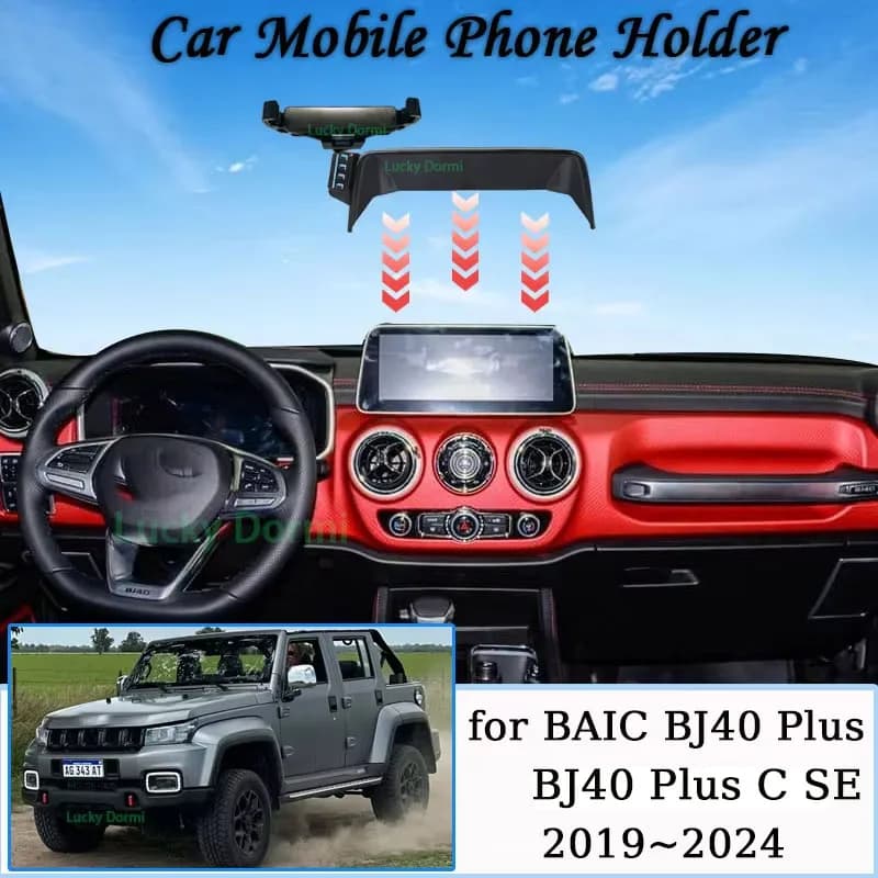Supporto per auto per BAIC BJ40 C SE Plus 2019 ~ 2024 10 "Schermo Supporto magnetico per telefono cellulare Staffa GPS Supporto per gravità Accessori auto