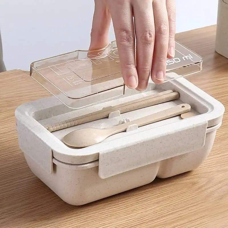 1 contenitore per il pranzo in paglia di grano, sano, senza BPA, adatto al microonde, per la conservazione degli alimenti, per bambini.