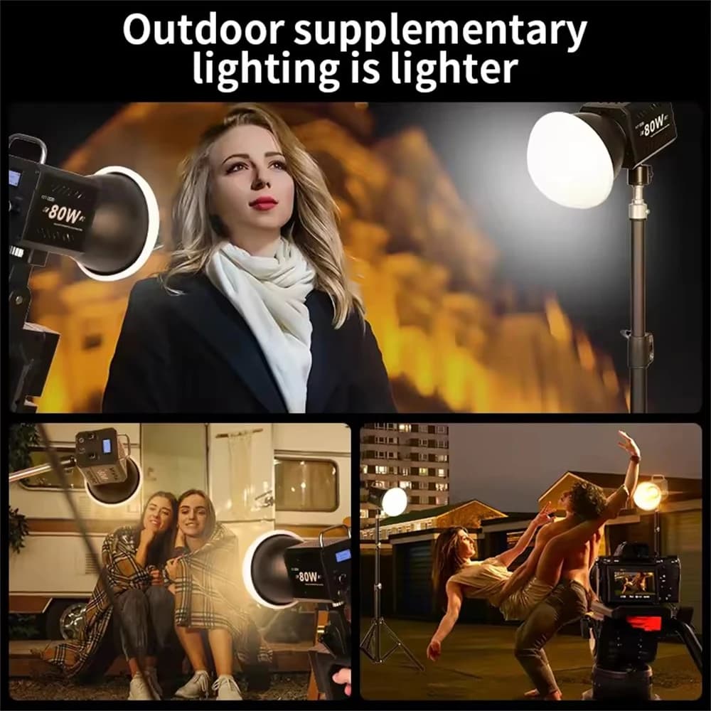 Luce da Studio Fotografico Roreta ZU80/ZU60 COB Bi-Color 2500-8500K CRI≥95 TLCI≥97 con Diffusore, Illuminazione LED per Video