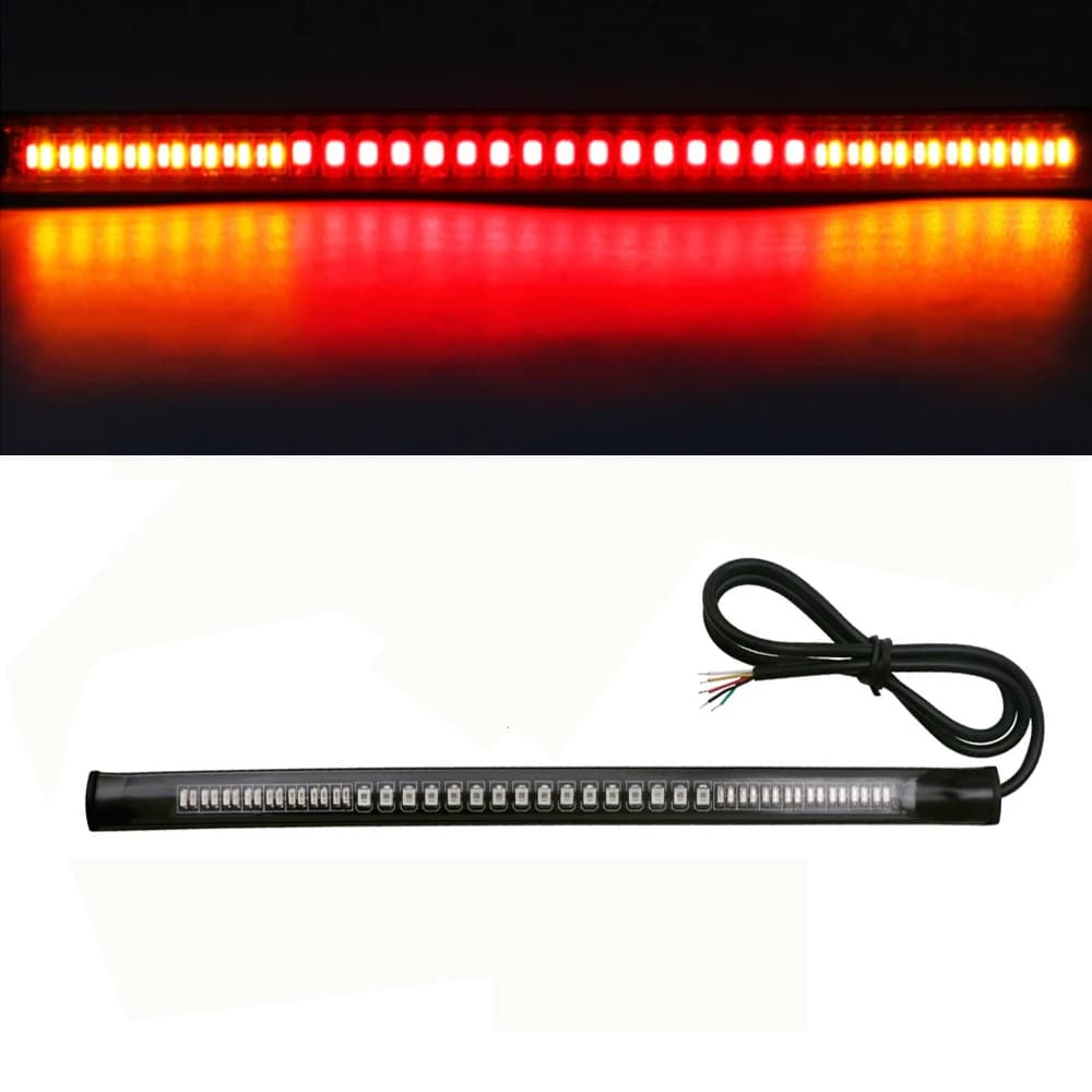 220MM 48LEDs Indicatore di direzione del freno del motociclo Luce di avvertimento a LED Striscia flessibile Coda posteriore Corsa posteriore Luci flash inverse