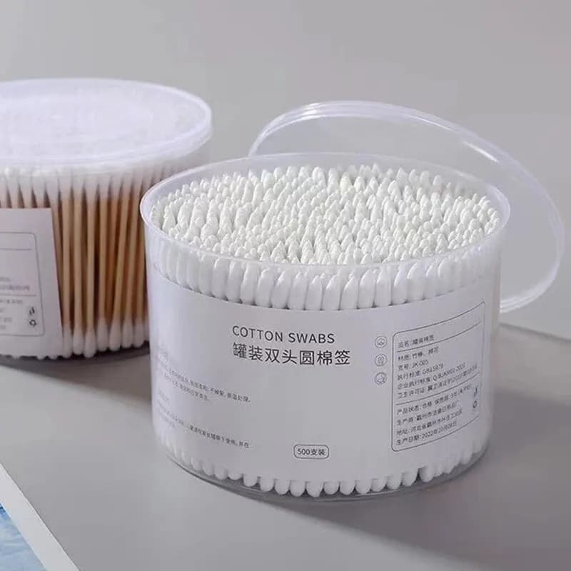 500 pezzi scatola di tamponi di cotone usa e getta con doppia testa naso orecchie pulizia strumenti per il trucco delle donne pulizia quotidiana cura degli animali multiuso