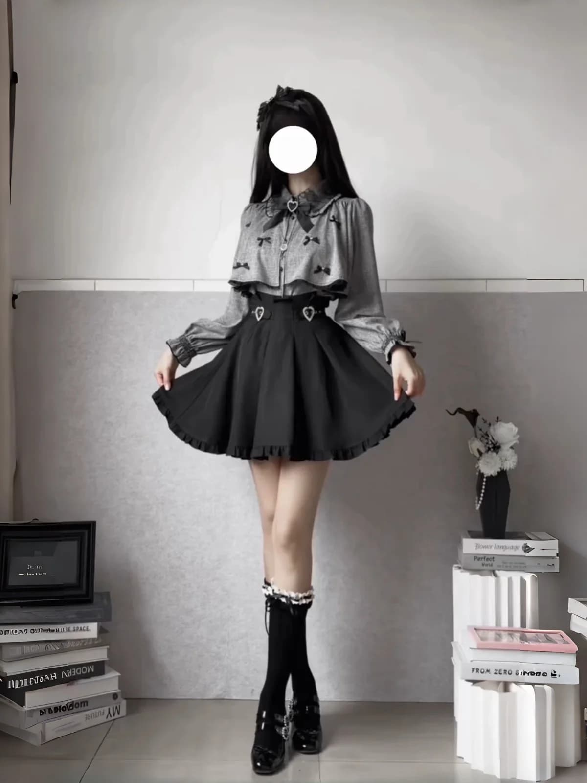 Rojita Japanese Style Long Sleeve Shirt And Skirt Set High Waist Gingham Pattern Button up Women's Fashion Autumn Outfit