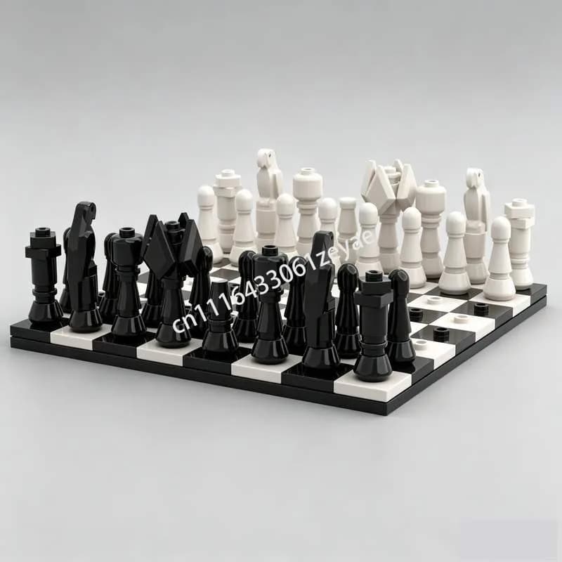 NEW 189PCS Classical Chess Board Game Set Model Custom Puzzle Building Blocks DIY Assembly Strategy Toy Gift Collection Display
