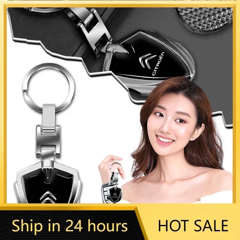 Car Sticker 1Pcs Car Key Chains Keyring Pendant Metal Keychain Holder Auto Styling For Citroen C1 C2 C3 C4 C5 X7 Berlingo Xsara
