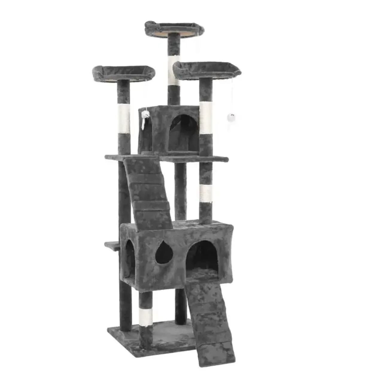 Large Cat Tree with Condo, Plush Climbing Frame, Sisal Scratching Posts, Jumping Platforms, Multi-Level Pet Furniture for Cats