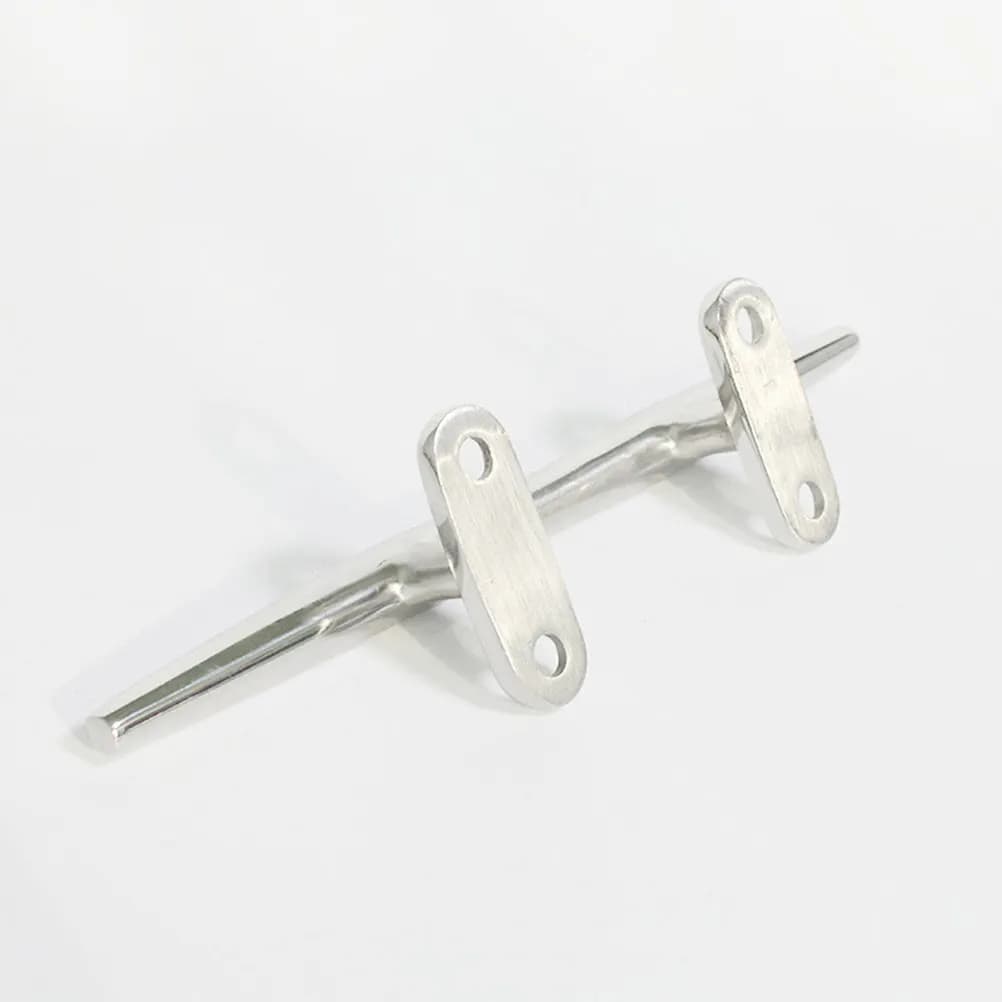 200Mm Stainless Steel Marine Dock Cleat Horn Shape Boat Rope Holder Heavy Duty Mooring Accessory for Small Boats Kayaks