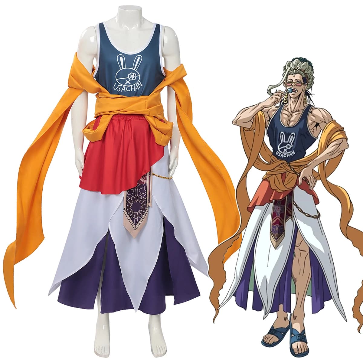 Cosplay Costumes of Buddha, Uniforms of the Game Anime Record of Ragnarok, Halloween Party Dresses and Carnival for Men