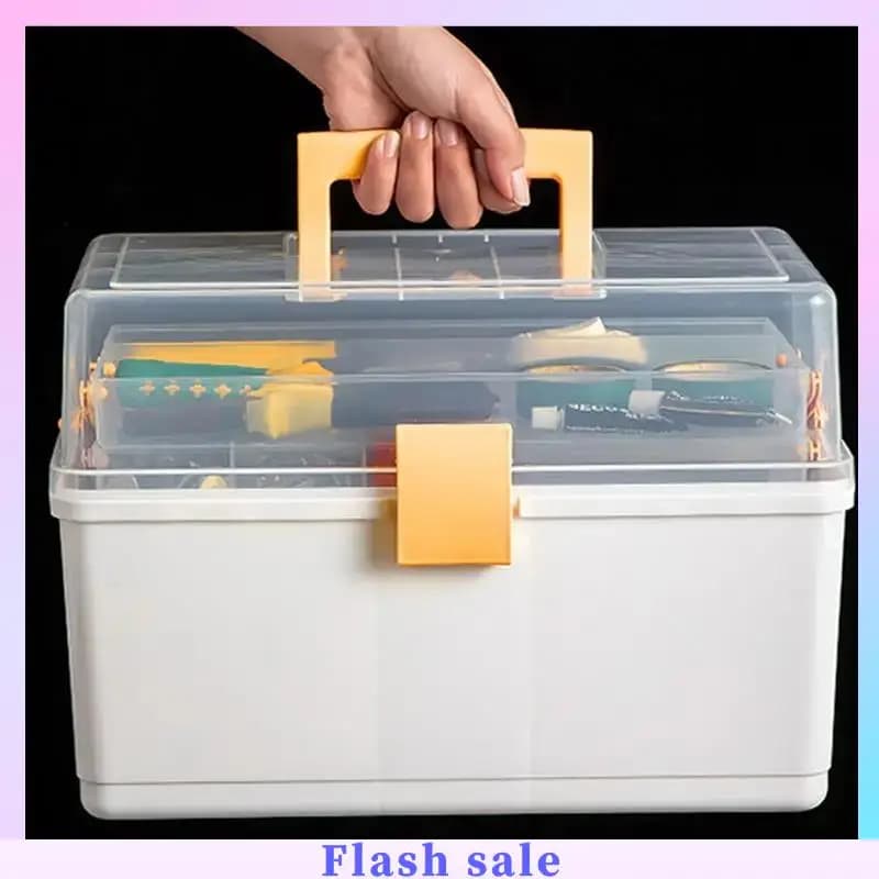 A06R Small Box for Equipment with 2 Trays Hardware Organizer Portable Multipurpose Storage Box for Snack Screws Dice Case for baits