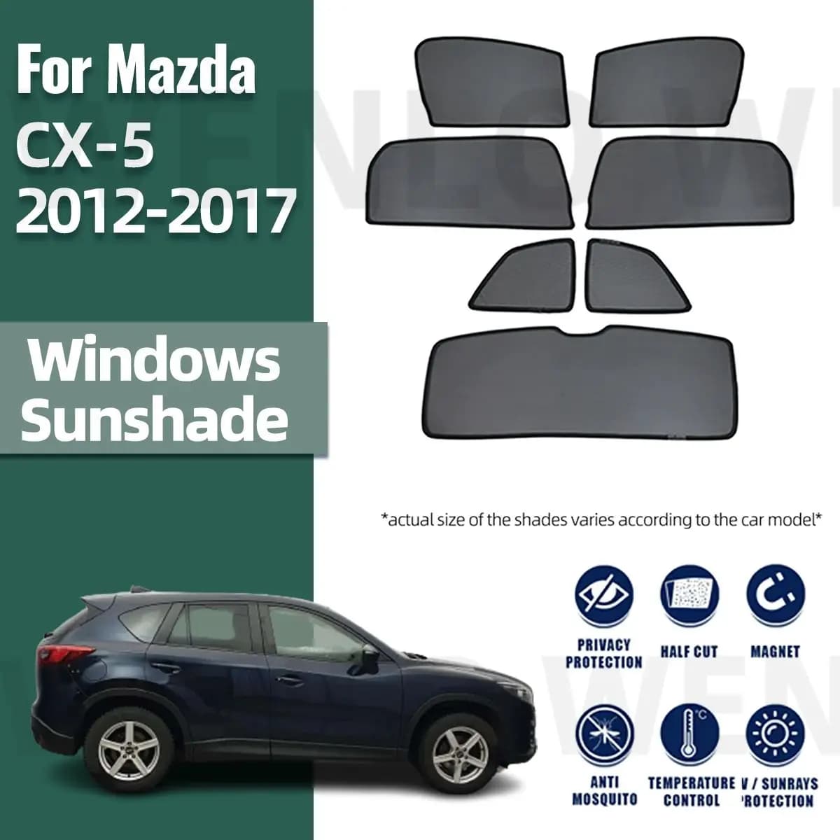 Per Mazda CX-5 CX5 2012-2017 Parabrezza Anteriore Telaio Tenda Magnetica Auto Parasole Scudo Lunotto Laterale Posteriore Tenda Da Sole Visiera