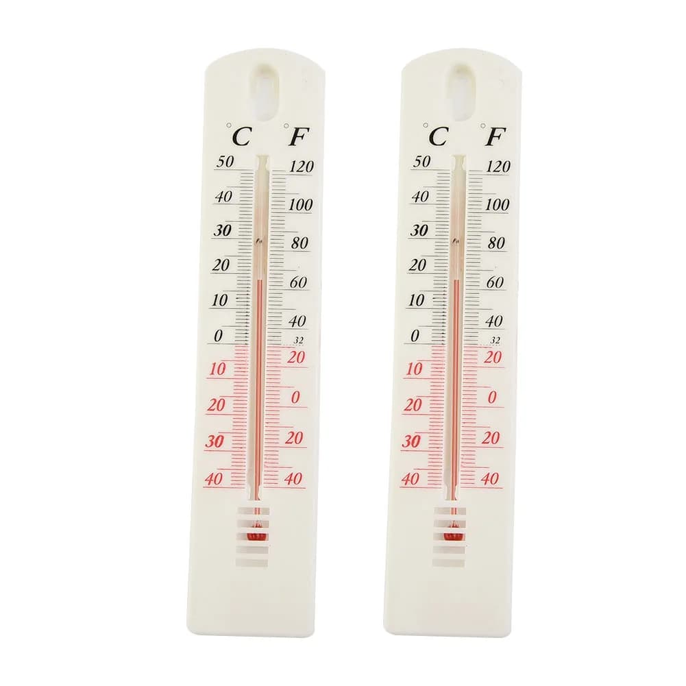 Reliable and Wheel Resistant Wall Thermometer, Measure 195x40x6mm, 2 Pieces, Precise, for Summer Temperature Monitoring