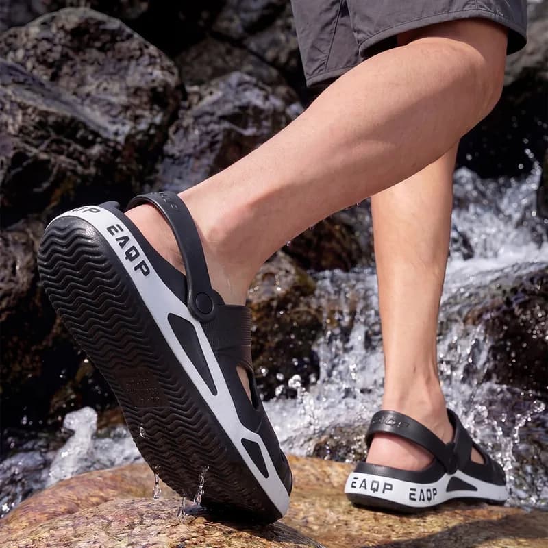 Men's Spring Summer Comfortable Thick Sole Closed Toe Water Sandals Indoor Outdoor Beach Casual Clogs Daily Shoes